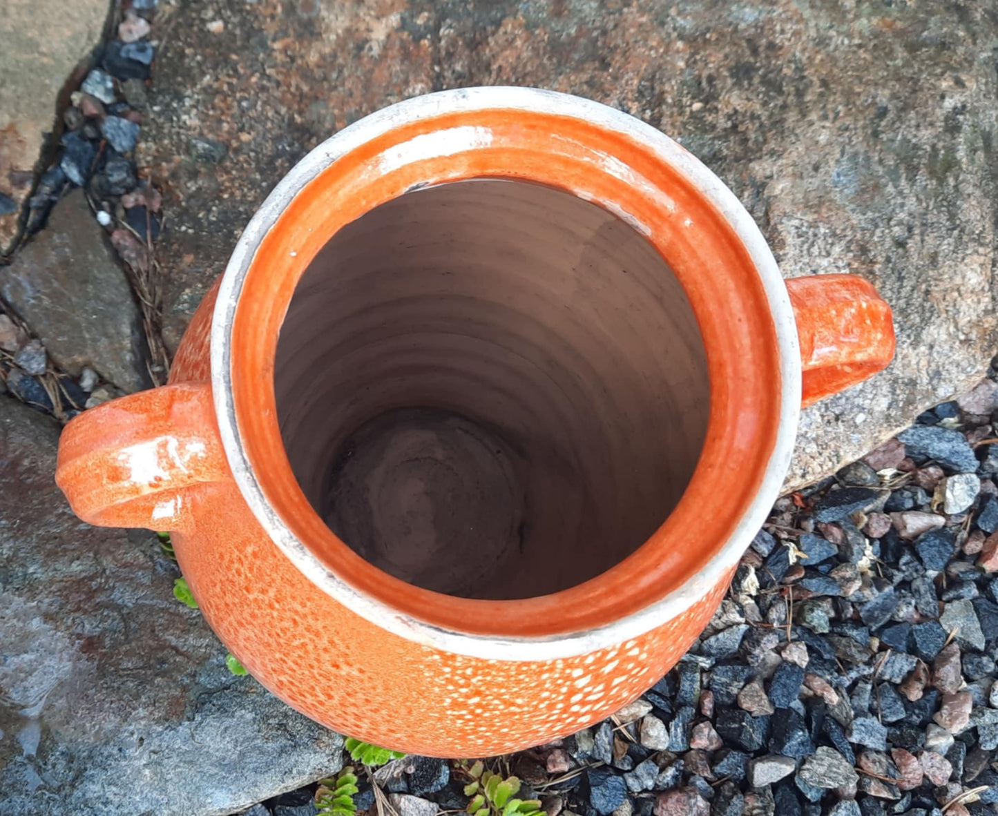 Frisk Orangefarget keramikk krukke. #4#