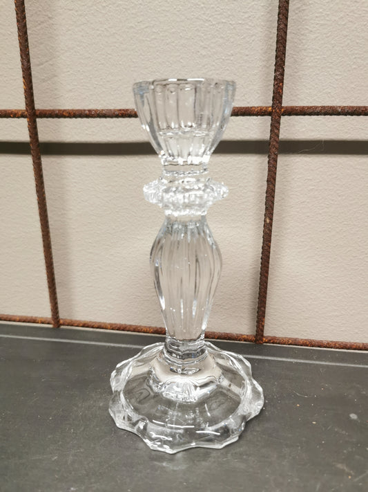 Lysestake i glass h 15,5cm d 8cm