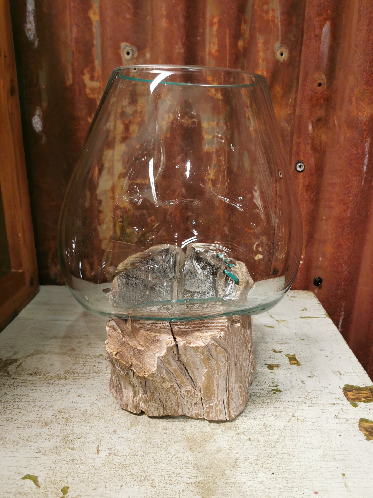 Rustikk vase/glassbolle på rot #6