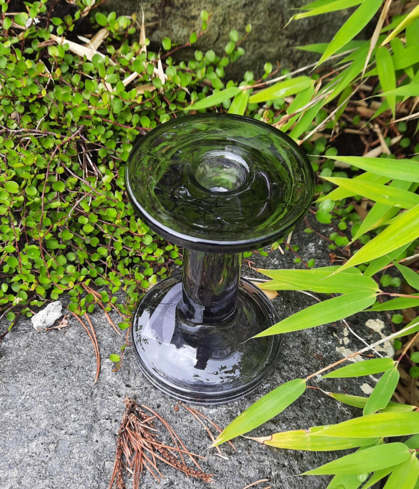 Lysestake i glass, 13cm