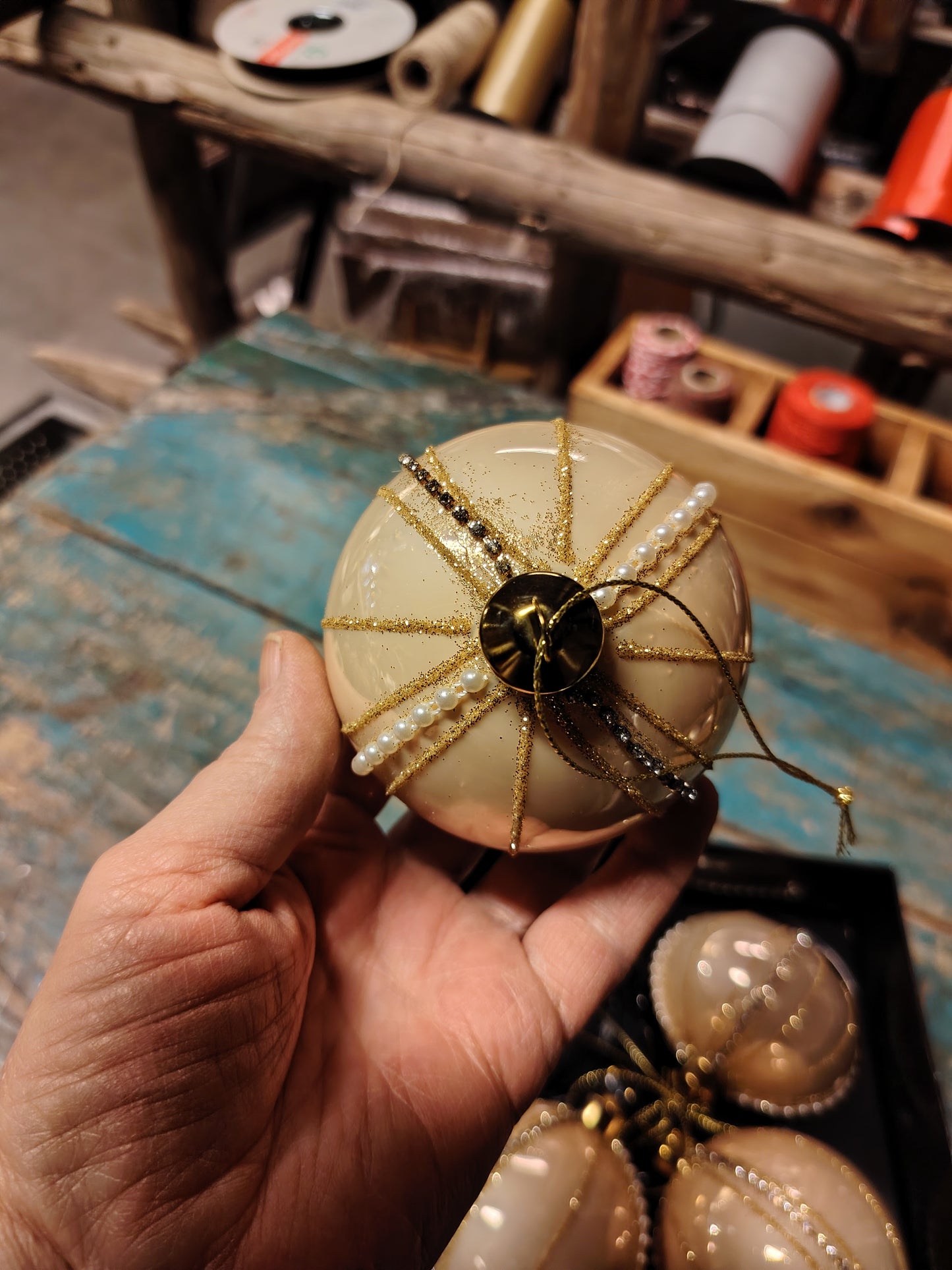 4 pk Julekuler i Glass