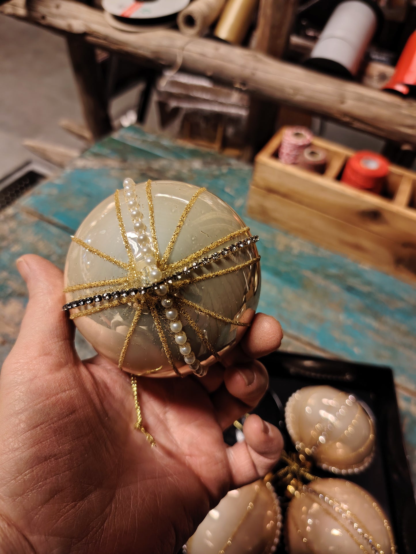 4 pk Julekuler i Glass