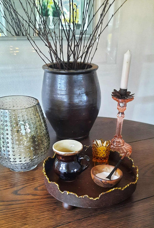 Fat i Cortenstål m "gullkant"